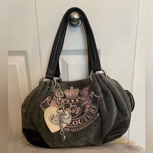 Vintage Juicy Couture Gray and Pink Shoulder Bag